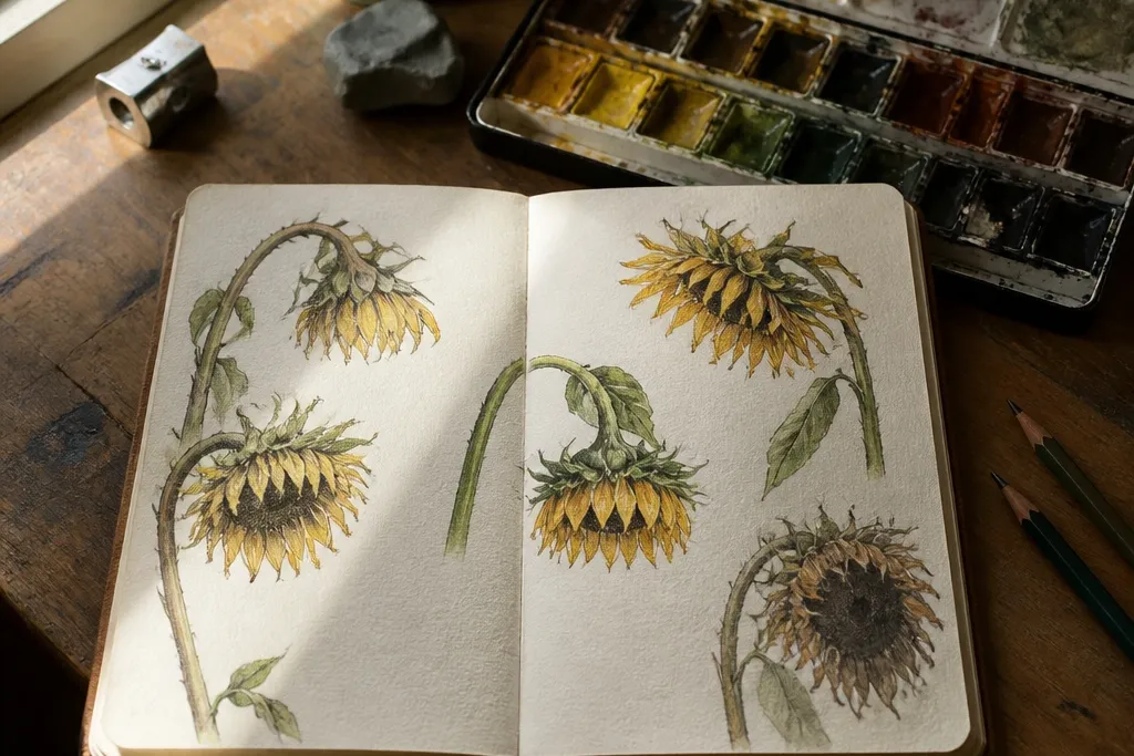 Themed Sunflower Drawing Ideas