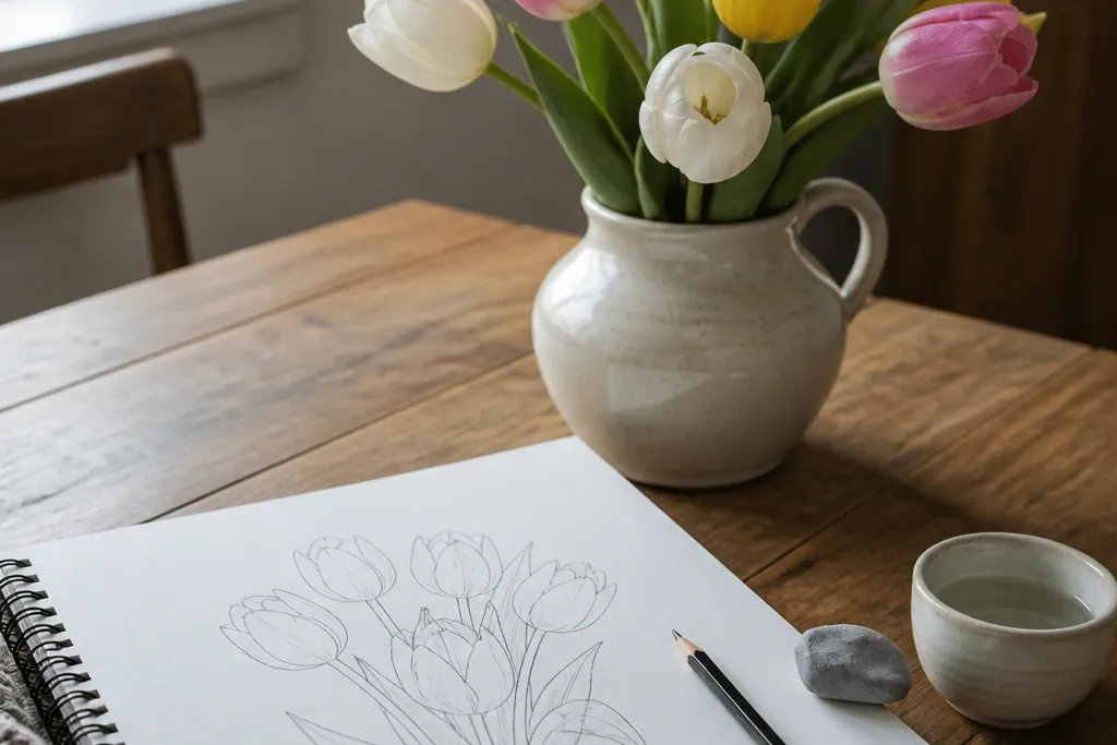 15 Tulip Bouquet Drawing Ideas for Beginners