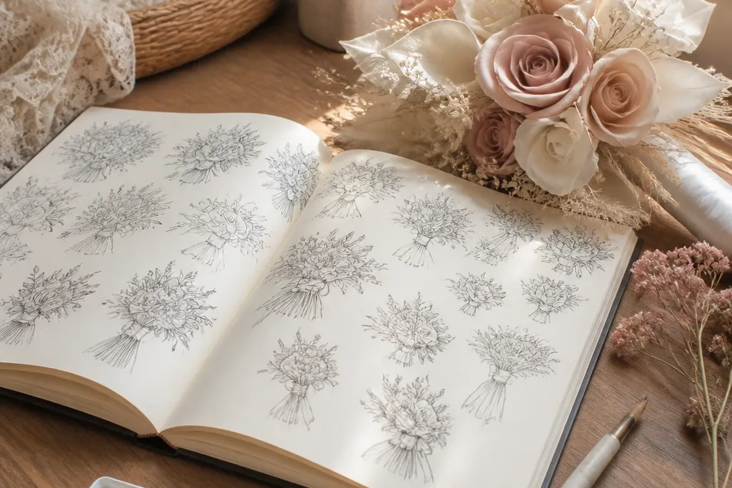 15 Wedding Bouquet Drawing Ideas I Tried for Beginners
