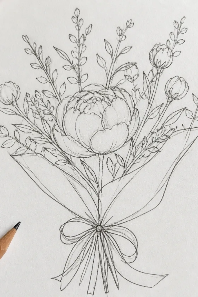 Big soft bloom with layered petals and two smaller buds
