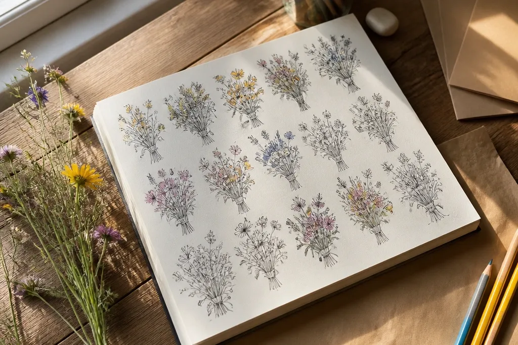 20 Wild Flower Bouquet Drawing Ideas on a Budget