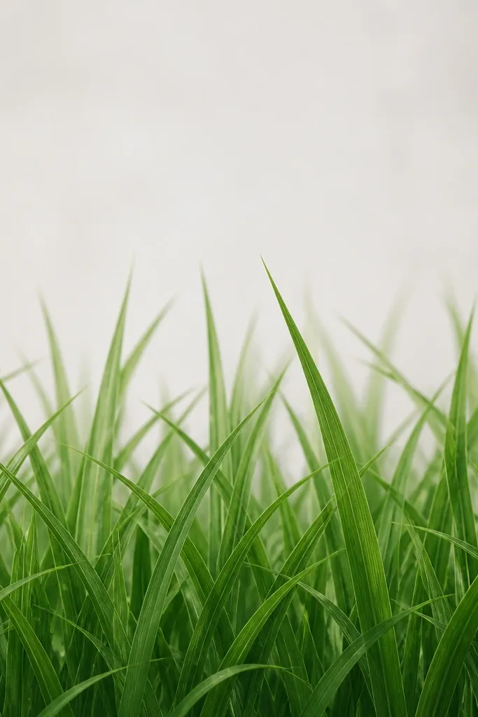 Two stacked grass drawings appear in layers. The front blades are darker and slightly bigger, and the back blades are lighter and set a little higher.