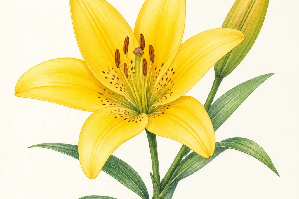Yellow Lily Flower Drawing Ideas