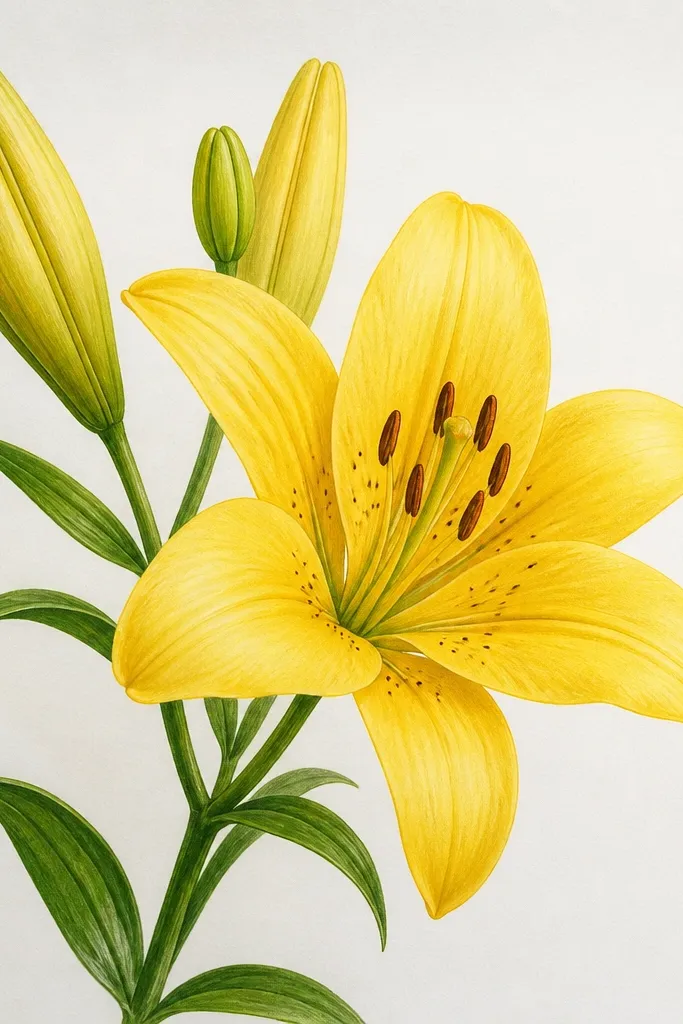 Yellow Lily Flower Drawing Ideas